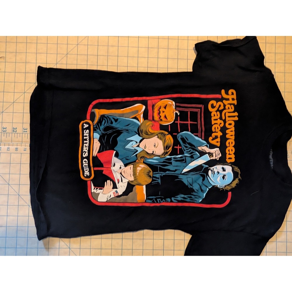 Creepy Co Halloween Michael Myers Safety A Sitters Guide Shirt Black Small S